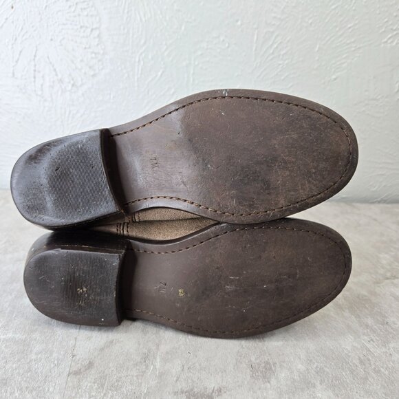 Steve Madden Western Boots Sz 7 Tan Suede Pull on Casual Cowgirl Midcalf Booties - Picture 7 of 13